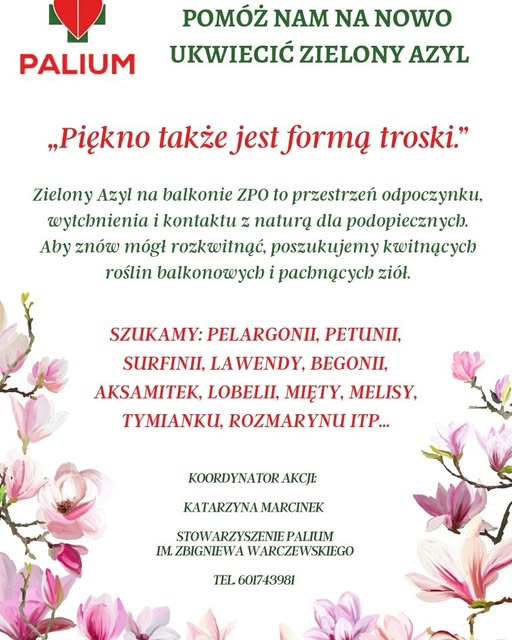 POMÓŻ NAM PRZYWRÓCIĆ BLASK ZIELONEMU AZYLOWI 